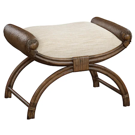 East India Accent Bench with Upholstered Seat